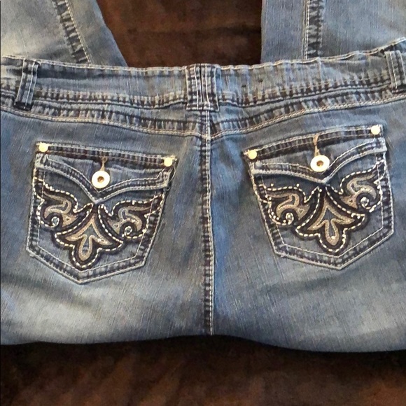 Bootcut Blue Jeans with Embellishments - Picture 4 of 4